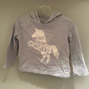 Kids Unicorn Hoodie - Bluish Gray